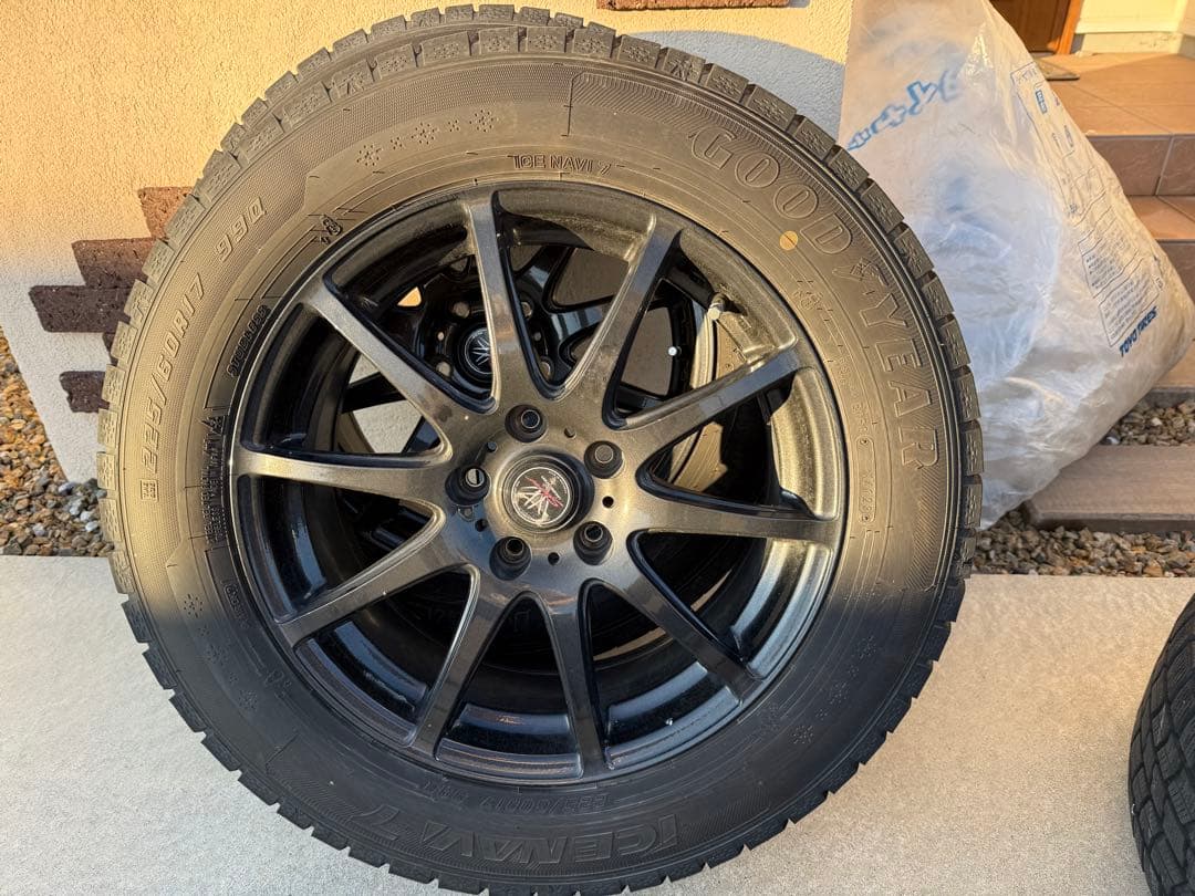 225/60R17 スタッドレスアルミセット 23年製 アイスナビ7 5穴