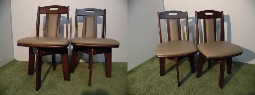 送料無料【新品】★高級回転ダイニングチェア【4脚】セット【ダークブラウン】