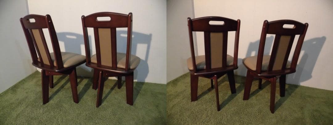 送料無料【新品】★高級回転ダイニングチェア【4脚】セット【ダークブラウン】