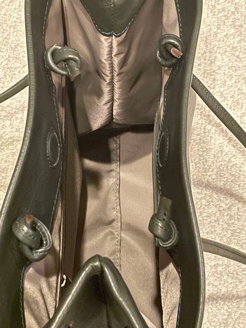 新進工房　大人革袋　グリーン　レザー　トート　緑　バック