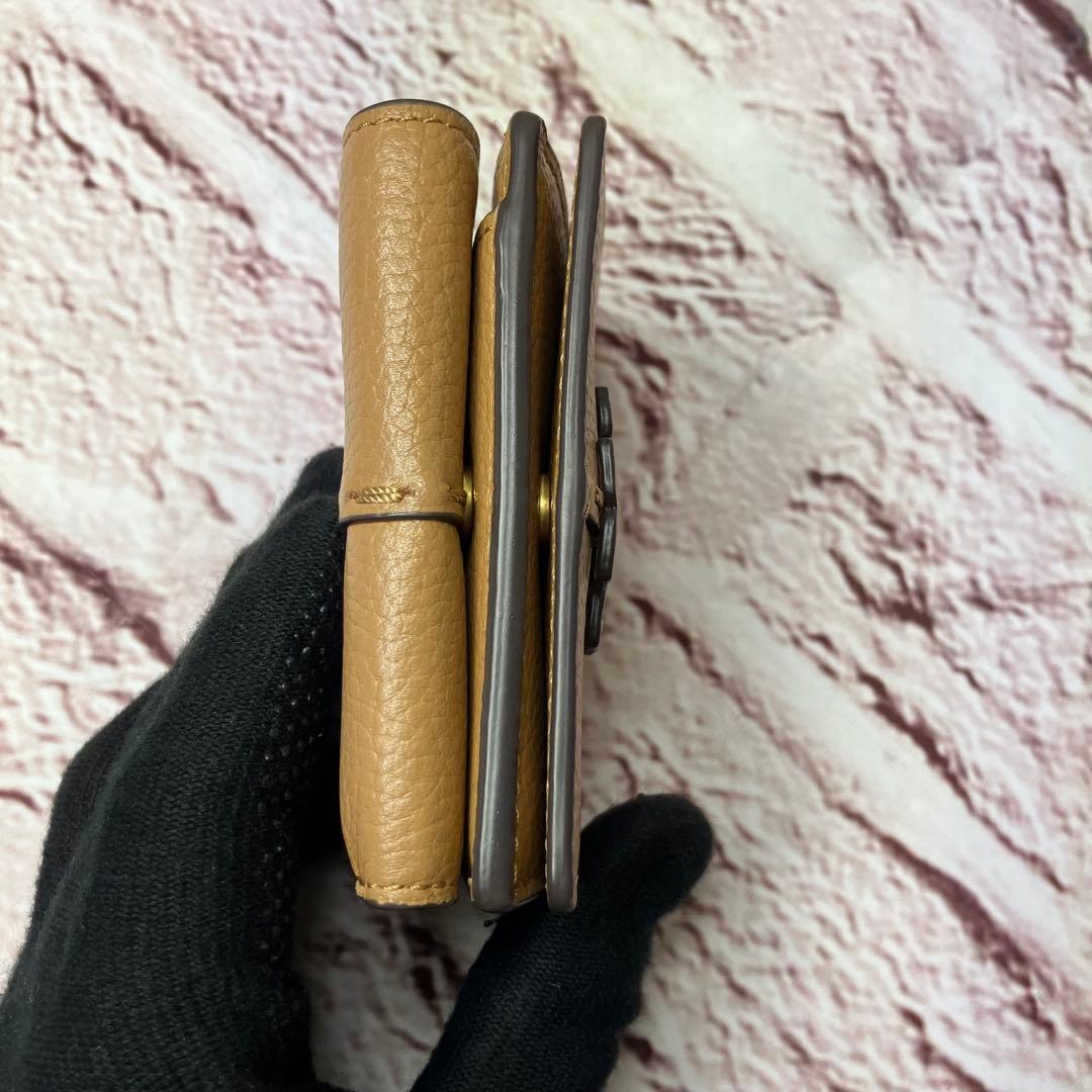 極美品✨トリーバーチ 三つ折り財布 マックグロー シボ革 レザー ステッチ