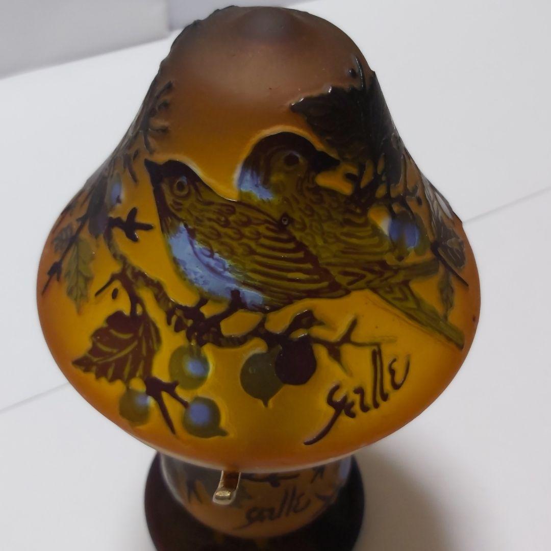 エミール・ガレ 復刻版 ランプ カメオ彫 ルーマニア 鳥 バード 激レア 希少