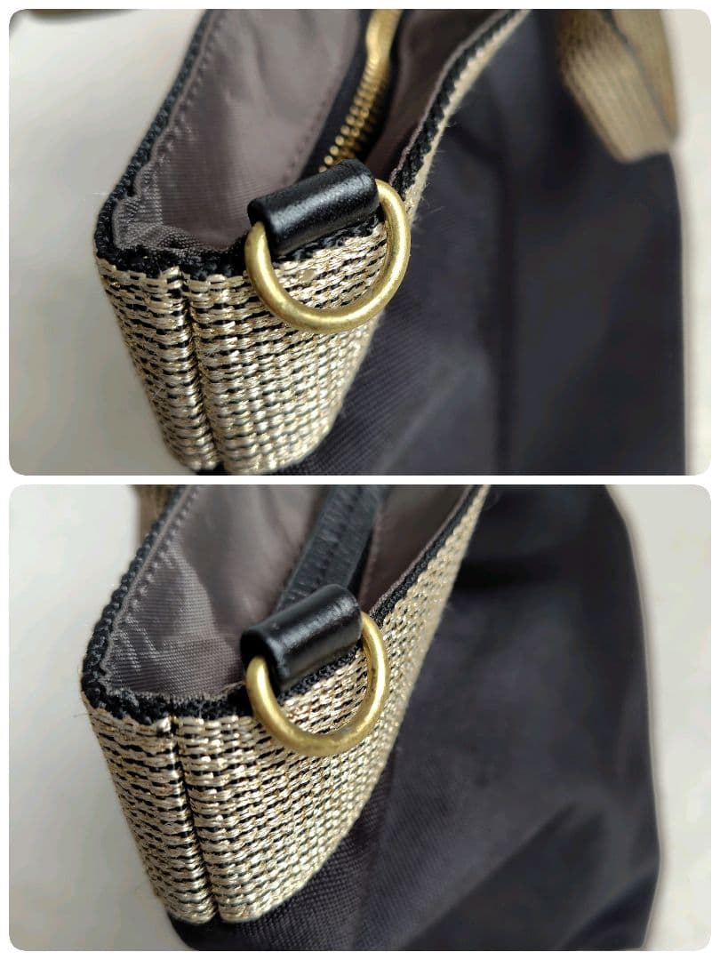 美品　VIOLAd’ORO ナイロントートバッグ ２way 黒　V-2037　M