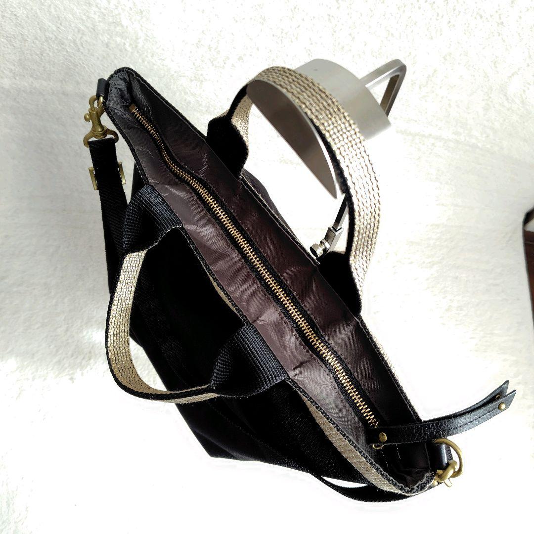 美品　VIOLAd’ORO ナイロントートバッグ ２way 黒　V-2037　M