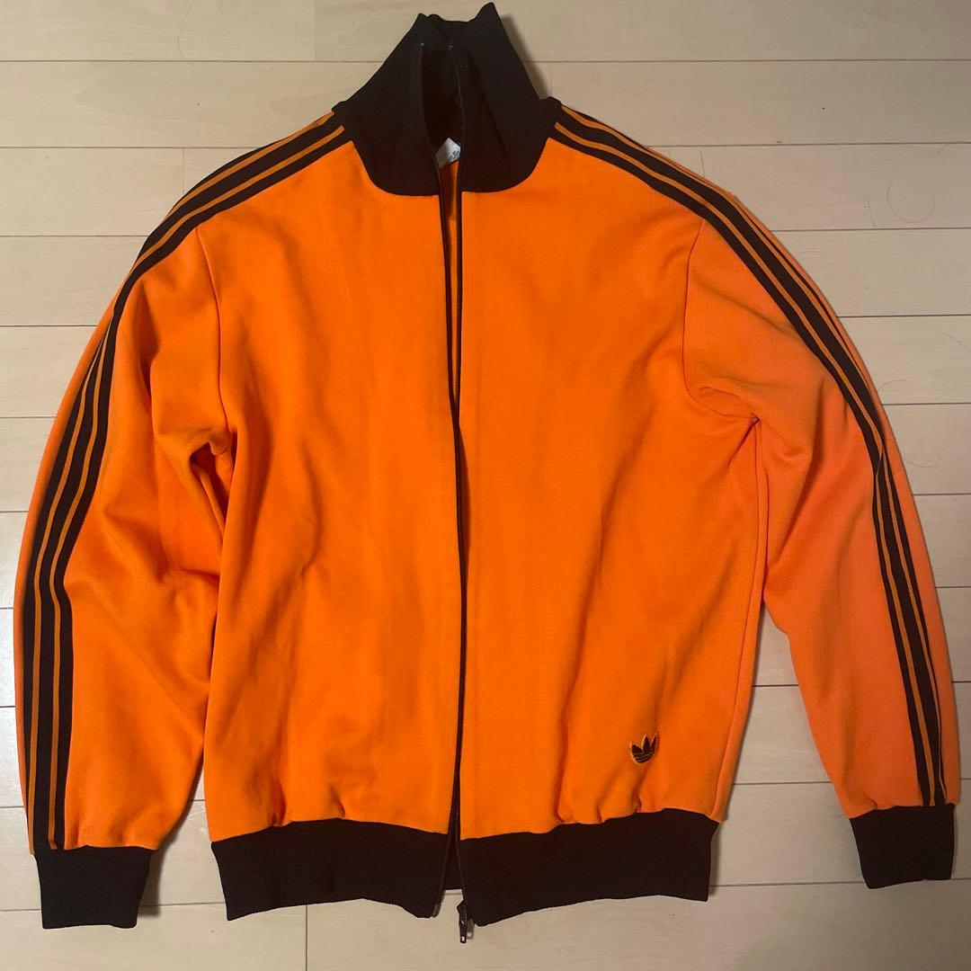 超美品 adidasトラックジャケット オレンジ 西ドイツ デサント 小松菜奈着