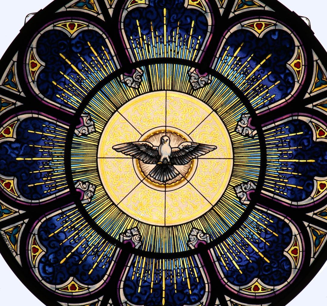 ルイスティファニー ヴィンテージ ステンドグラス 精霊 教会 アメリカ 平和の鳩