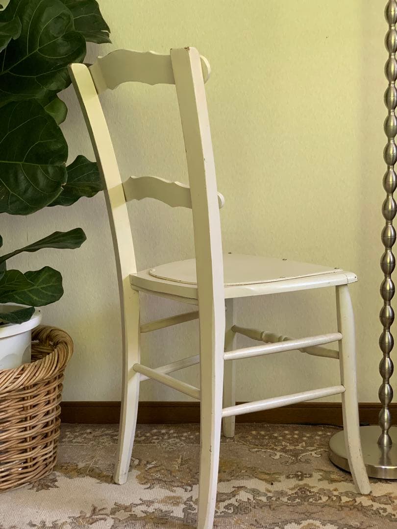フランスアンティーク チェア ホワイトペイント フレンチペイント