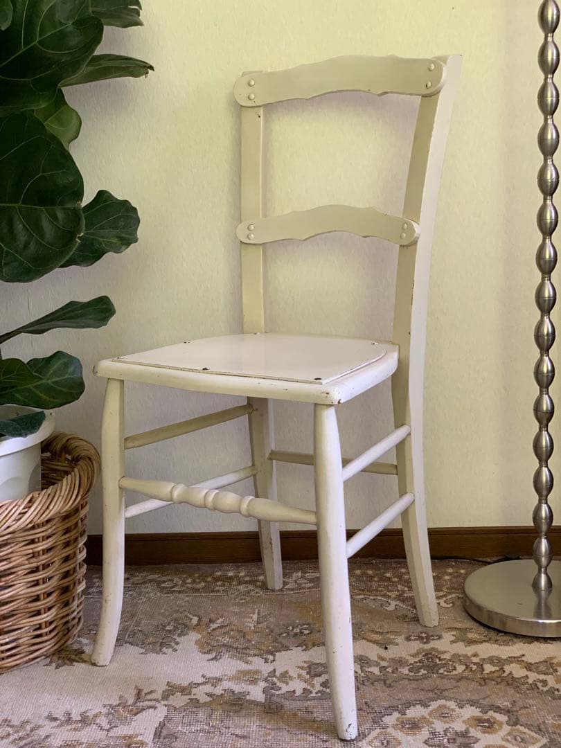 フランスアンティーク チェア ホワイトペイント フレンチペイント