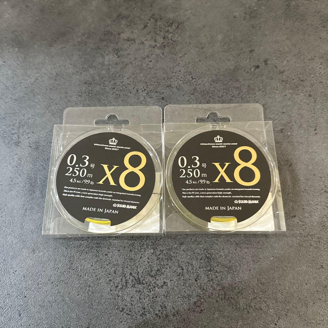 スクイッドマニア限定PE 0.3号X8 2セット