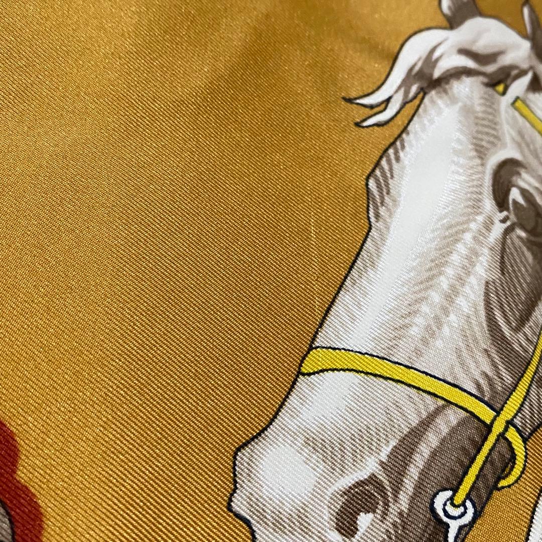 HERMES カレ90 大判シルクスカーフ BRIDES LEGERES 馬