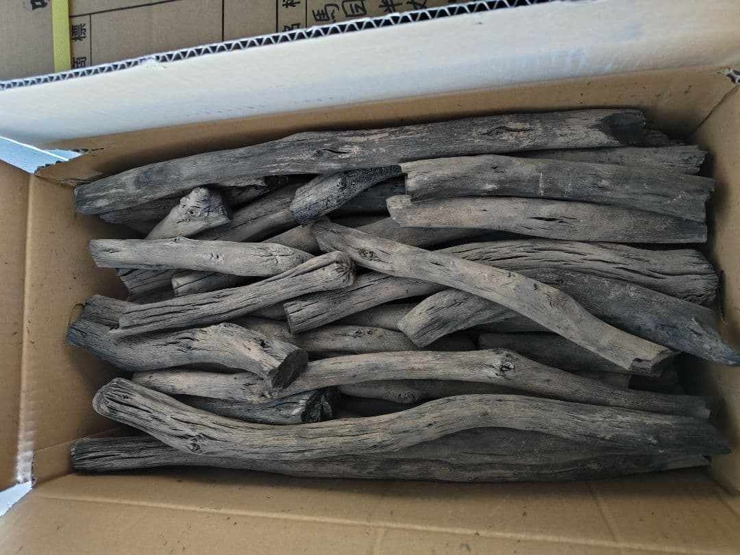 紀州備長炭　白炭　樫細丸　15kg箱