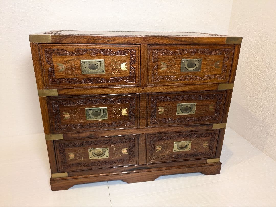 アンティーク　木彫　家具　彫刻　 チェスト 引き出し