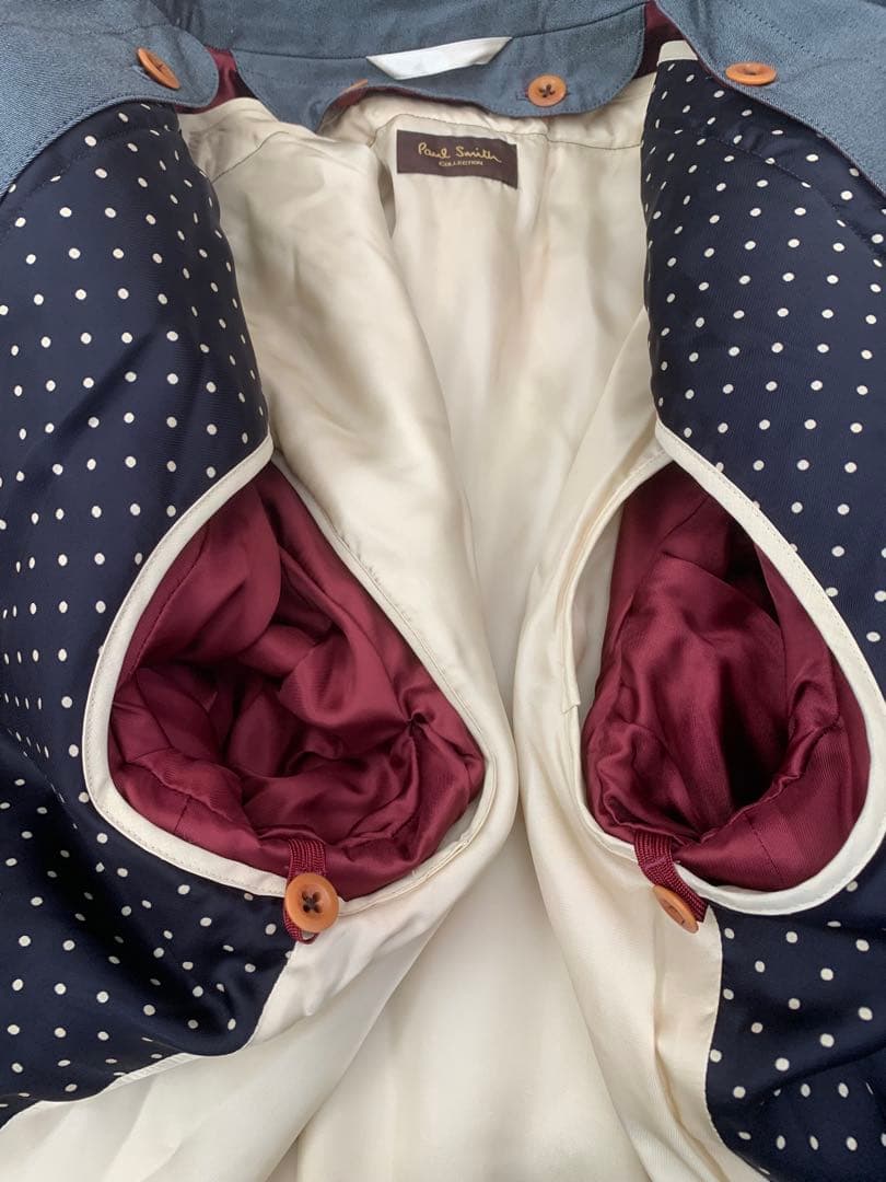 ポールスミスコレクション　ステンカラーコート　ライナー付き　水玉　XLサイズ