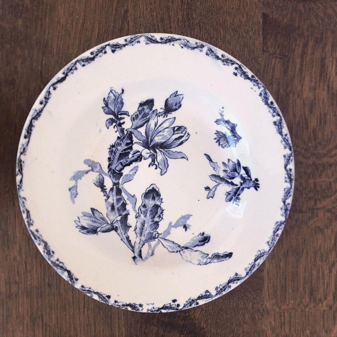 GIEN ジアン CACTUSサボテン スーププレート ブルー アンティーク食器