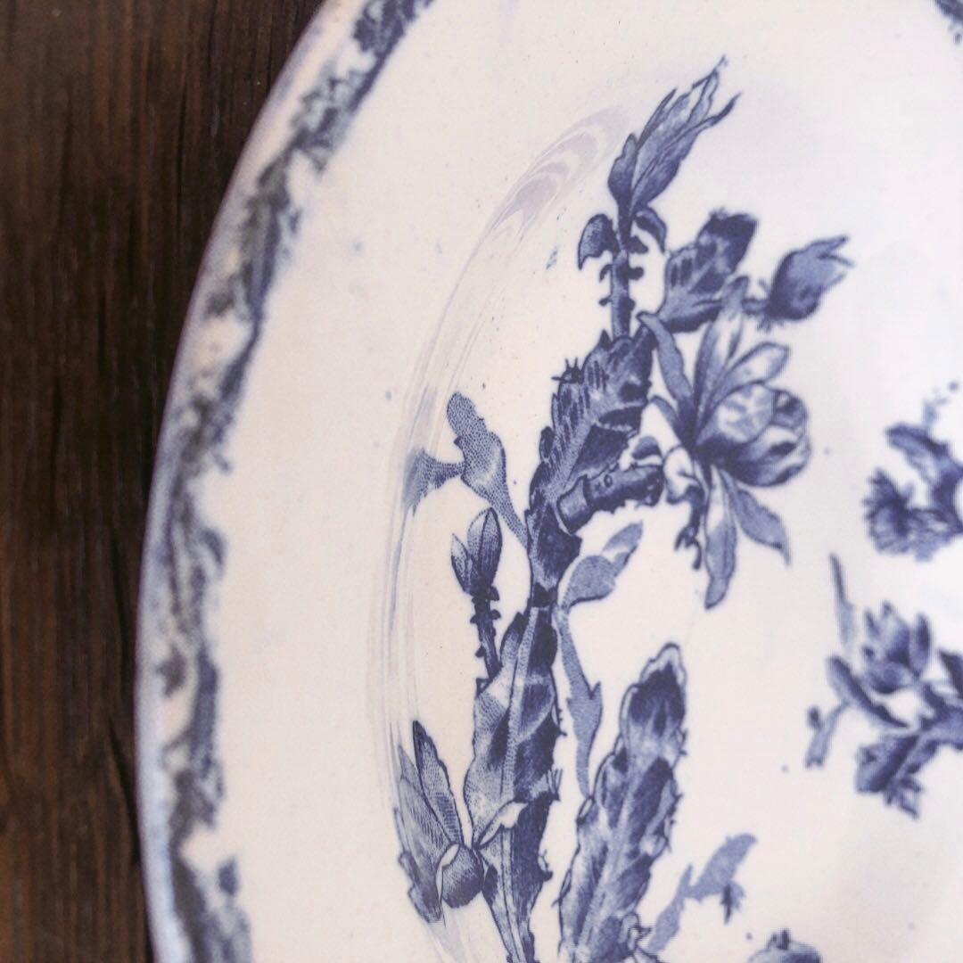 GIEN ジアン CACTUSサボテン スーププレート ブルー アンティーク食器