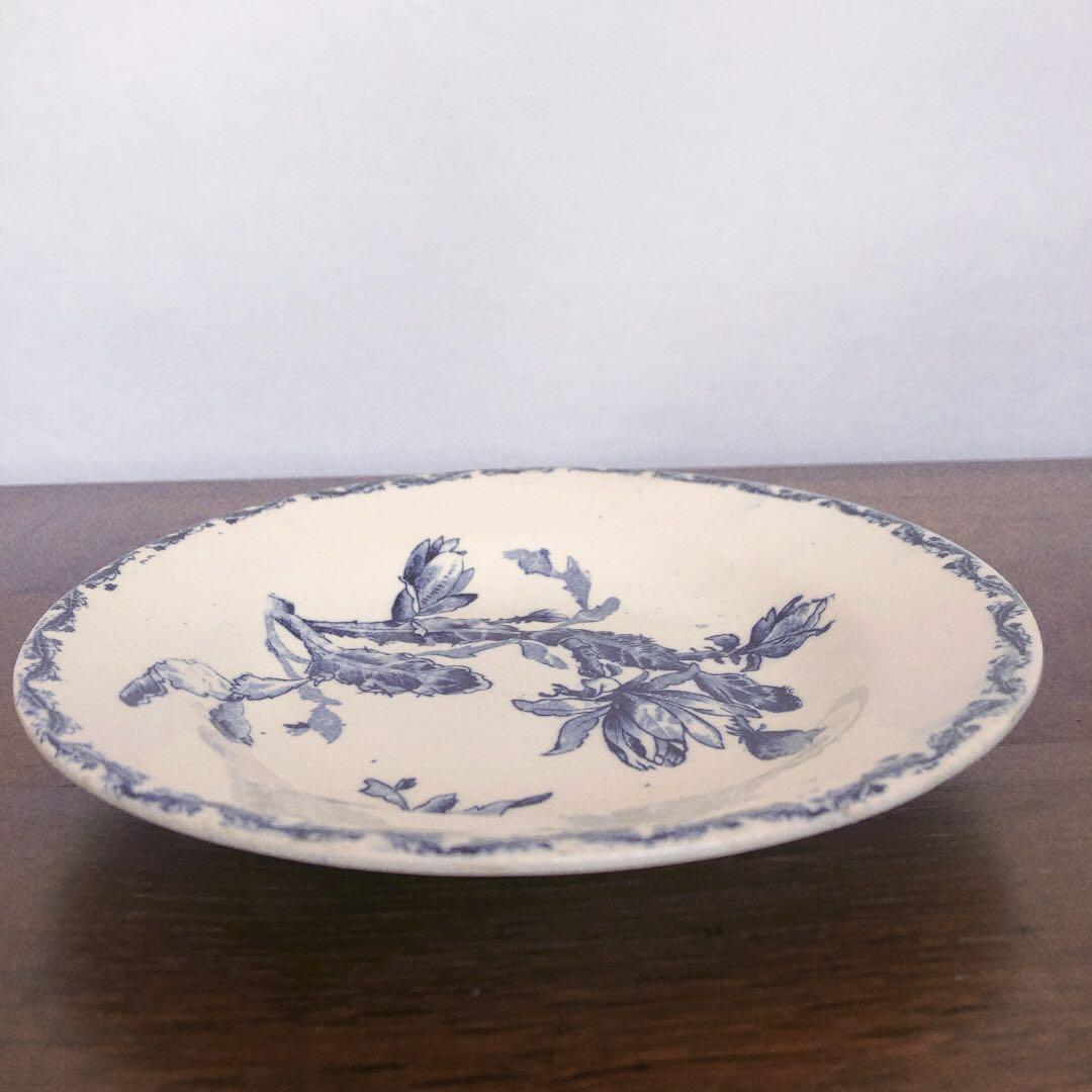 GIEN ジアン CACTUSサボテン スーププレート ブルー アンティーク食器