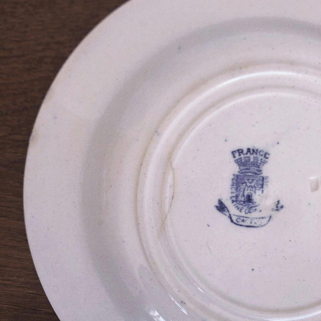 GIEN ジアン CACTUSサボテン スーププレート ブルー アンティーク食器