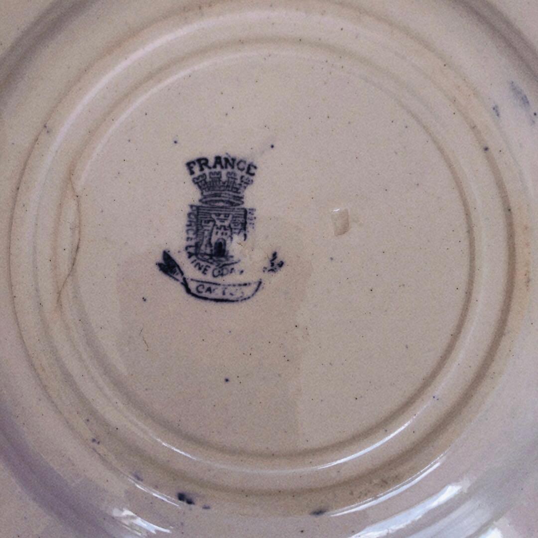 GIEN ジアン CACTUSサボテン スーププレート ブルー アンティーク食器