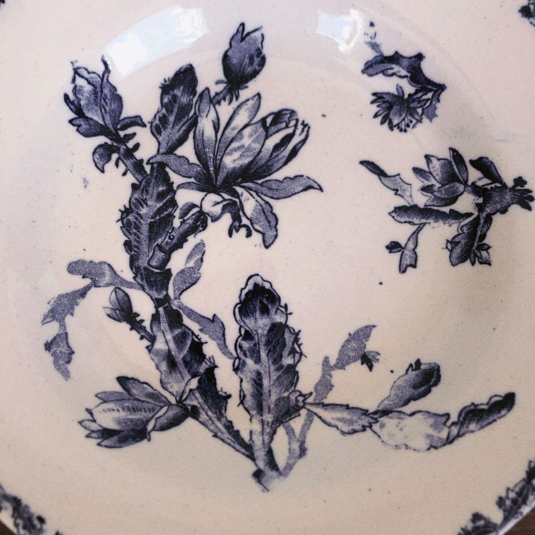 GIEN ジアン CACTUSサボテン スーププレート ブルー アンティーク食器