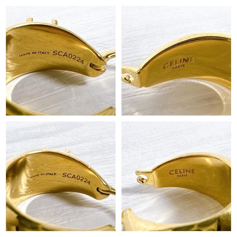 CELINE セリーヌ トリオンフ ボールド フープ ピアス ゴールド GOLD