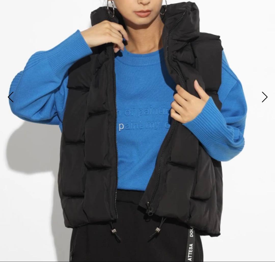 ヤマダヤ　スコットクラブ　ダウンベスト ブラック フード付き ジップアップ