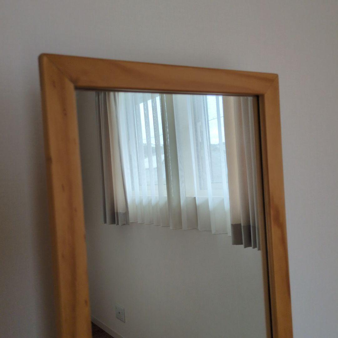 木製スタンドミラー キャスター付き