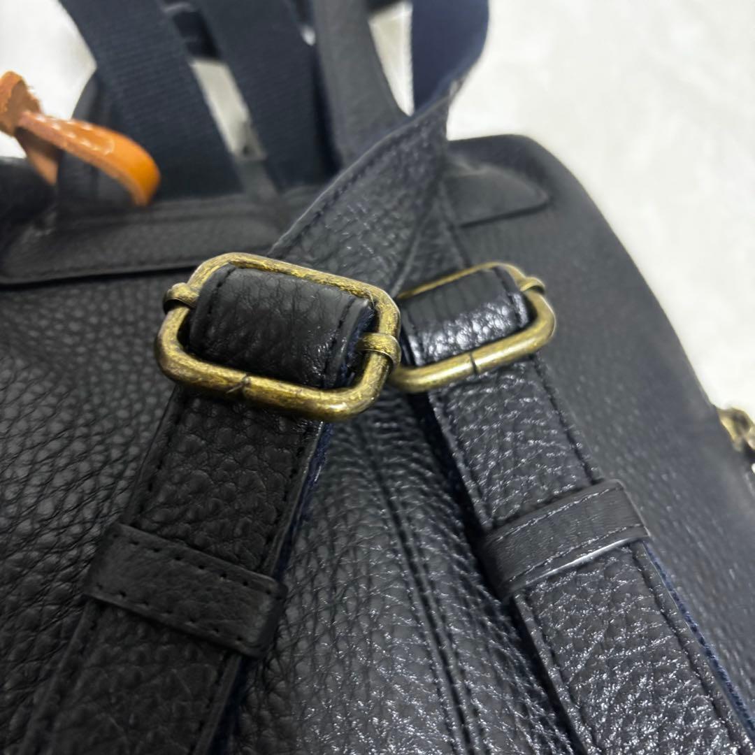 極美品⭐️Dakota シボ革　リュック ブラック レザー パッチ