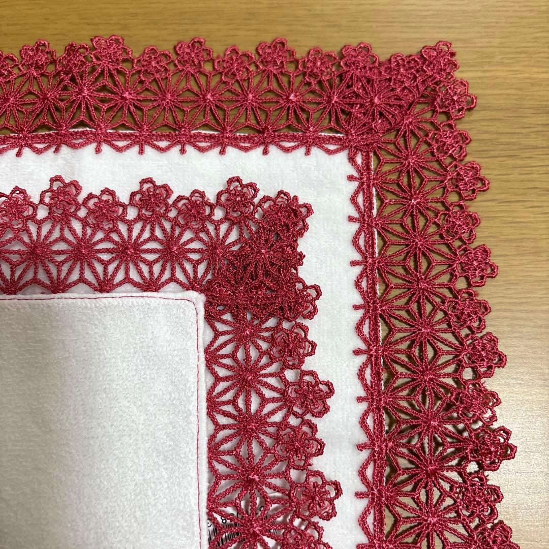 近沢レース店 タオルハンカチ 「麻の葉 桜」 タグ付き 希少品