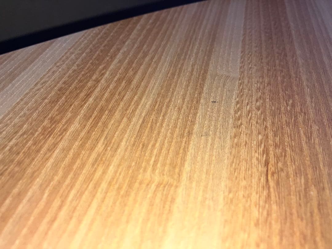 座卓 120 リーフ型 楕円　天然木 ナチュラル色　楡　ジブリ風　折りたたみ