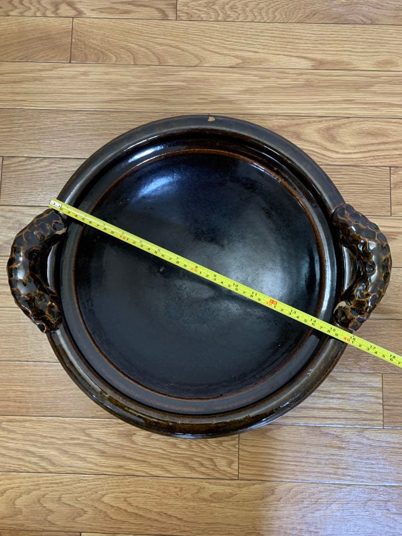 【土鍋】土楽窯　黒鍋　尺三寸（6人〜用）