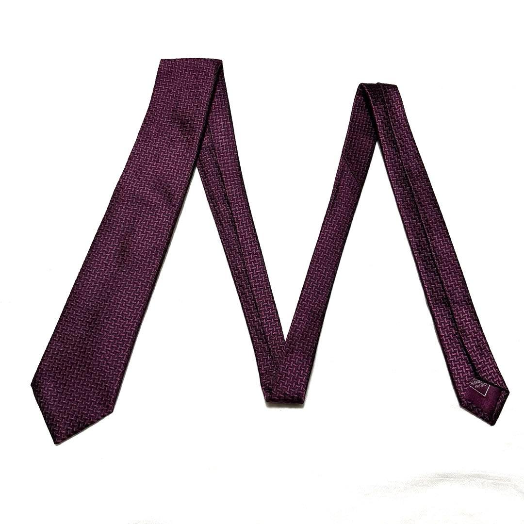 極美品　Brioni ブリオーニ　ネクタイ　ジャガード　　ボルドー　肉厚　光沢