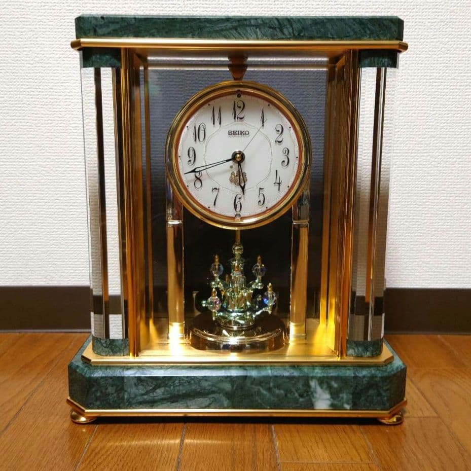 SEIKO セイコー 内閣総理大臣贈呈品 置時計 電波時計 蛇紋石