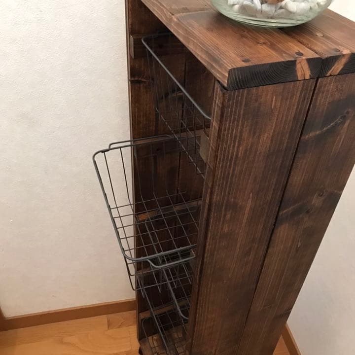 【再販】ワイヤーバスケット5段シェルフ【handmade】キャスター付き