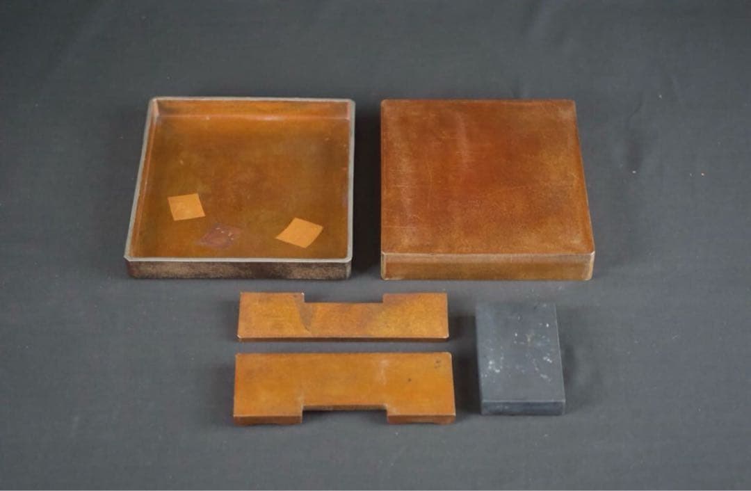 時代漆器 平安貴族蒔絵 梨地 御硯箱 共箱 極上品 旧家蔵出