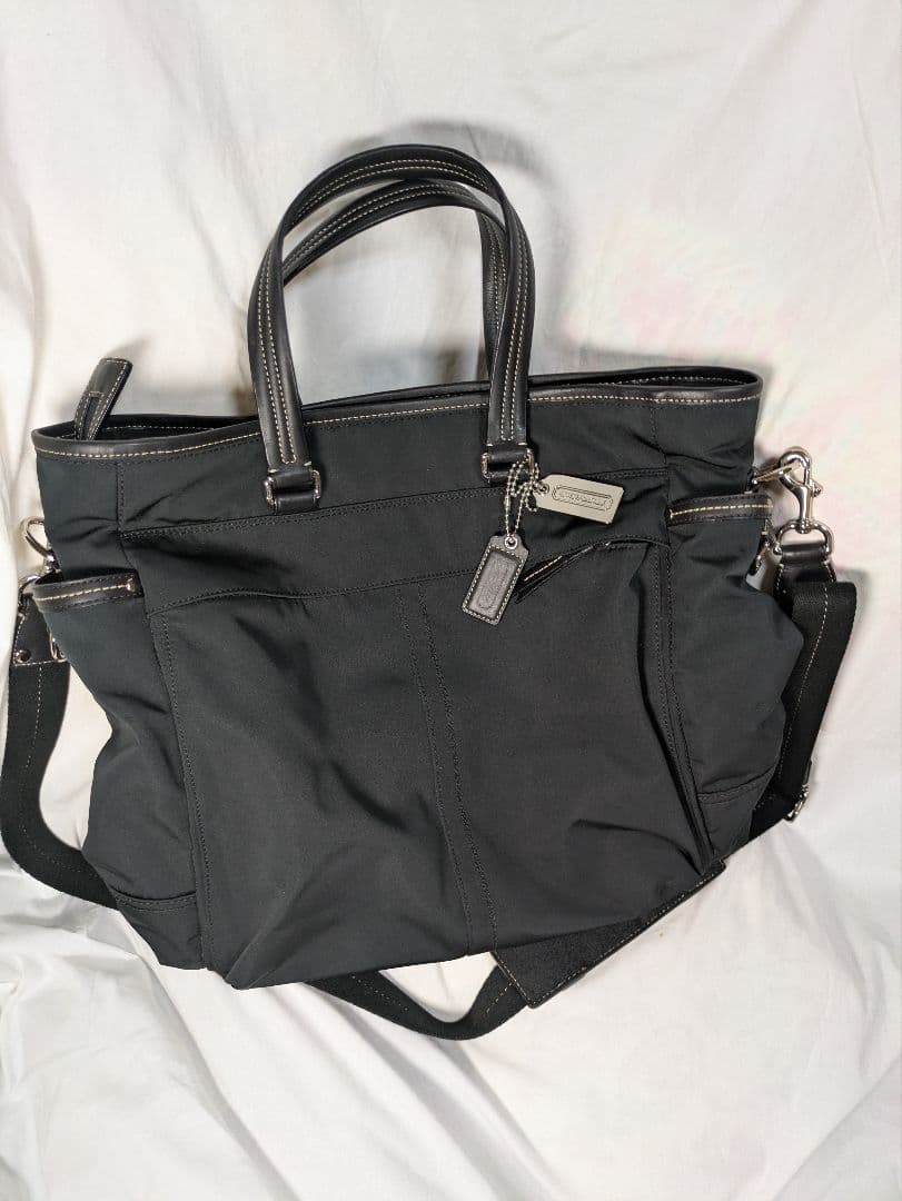 COACHコーチブラック ナイロン トートバッグ未使用品2weyビジネスバック