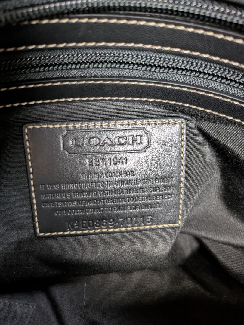 COACHコーチブラック ナイロン トートバッグ未使用品2weyビジネスバック