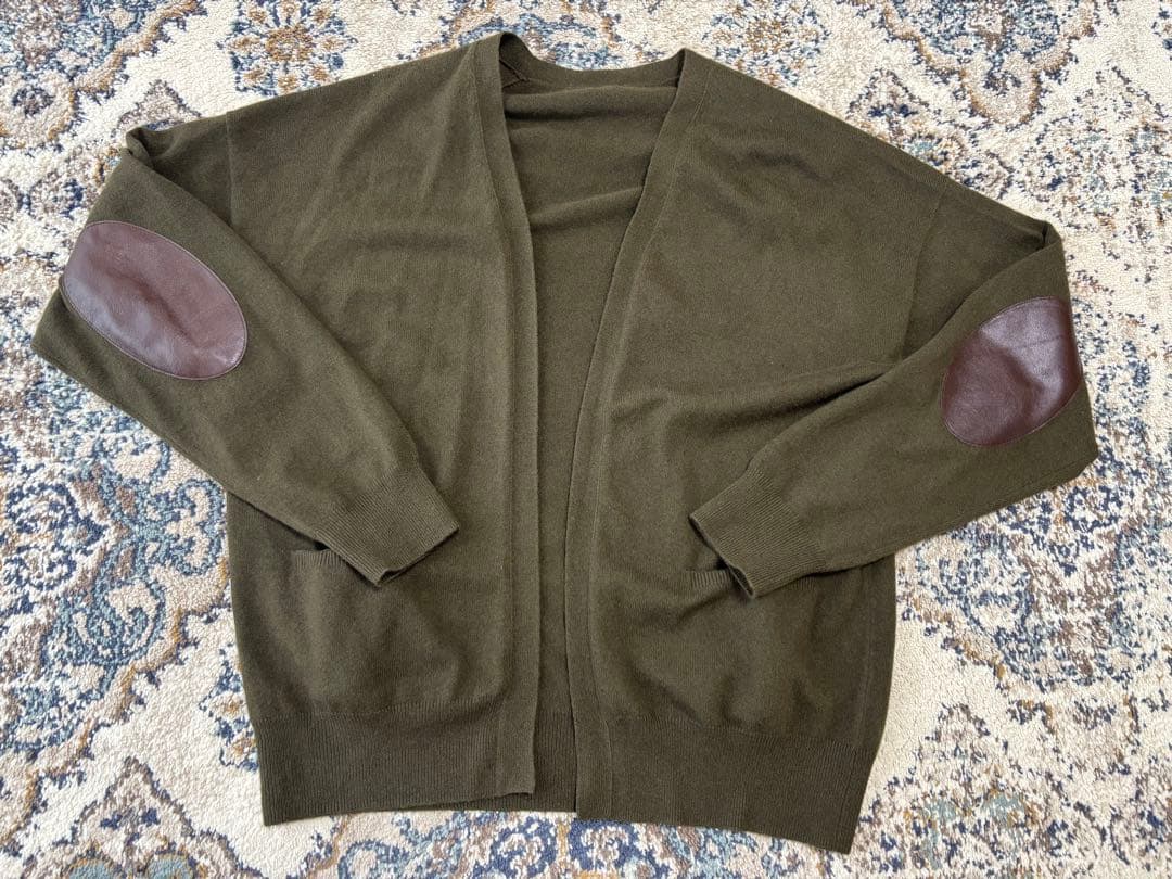 cash&barbaキャッシュアンドバルバカシミアカーディガンエルボーパッチ