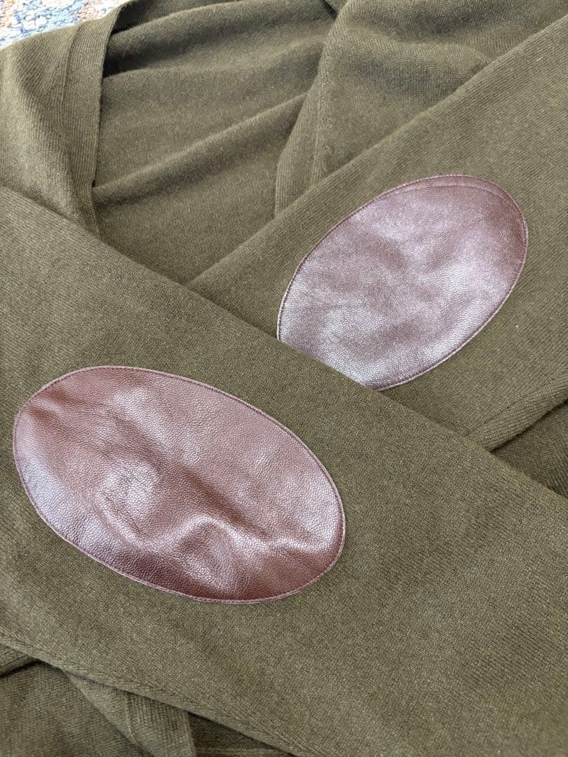 cash&barbaキャッシュアンドバルバカシミアカーディガンエルボーパッチ