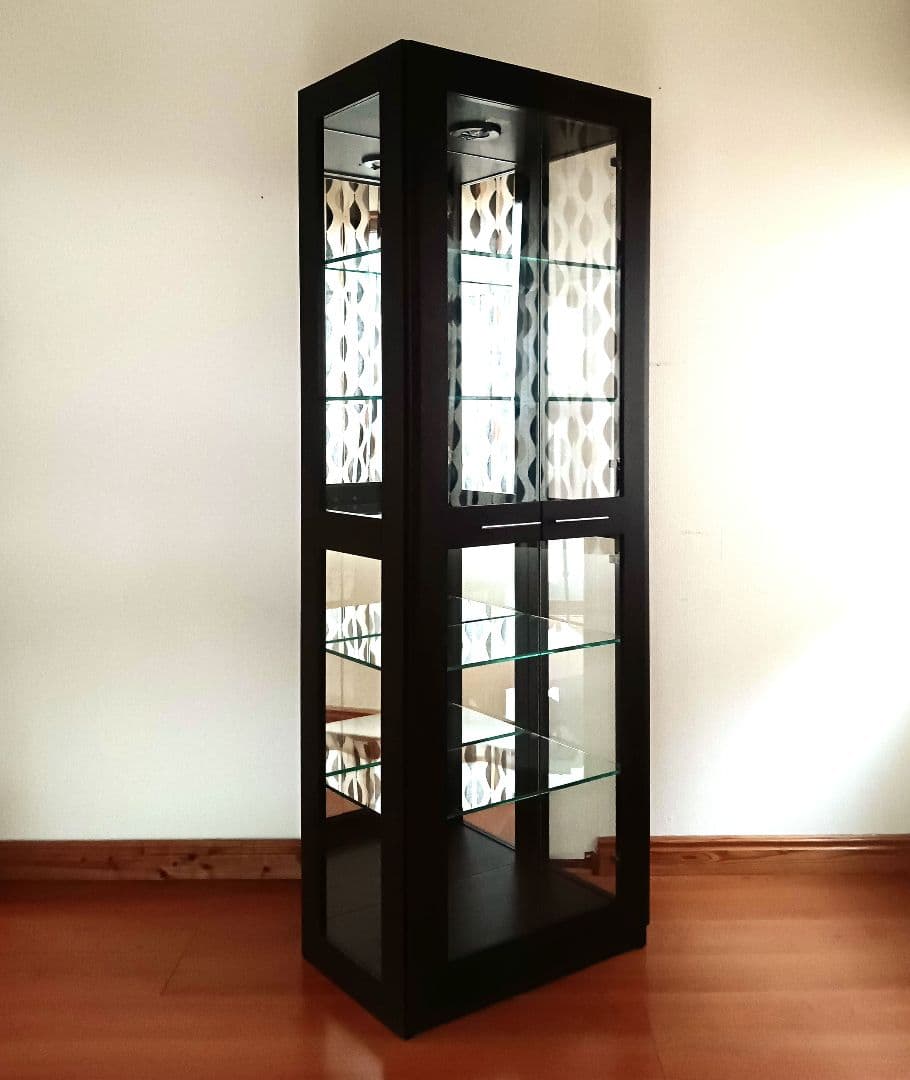 照明付き ガラスキャビネット コレクションケース キュリオケース　キュリオ59