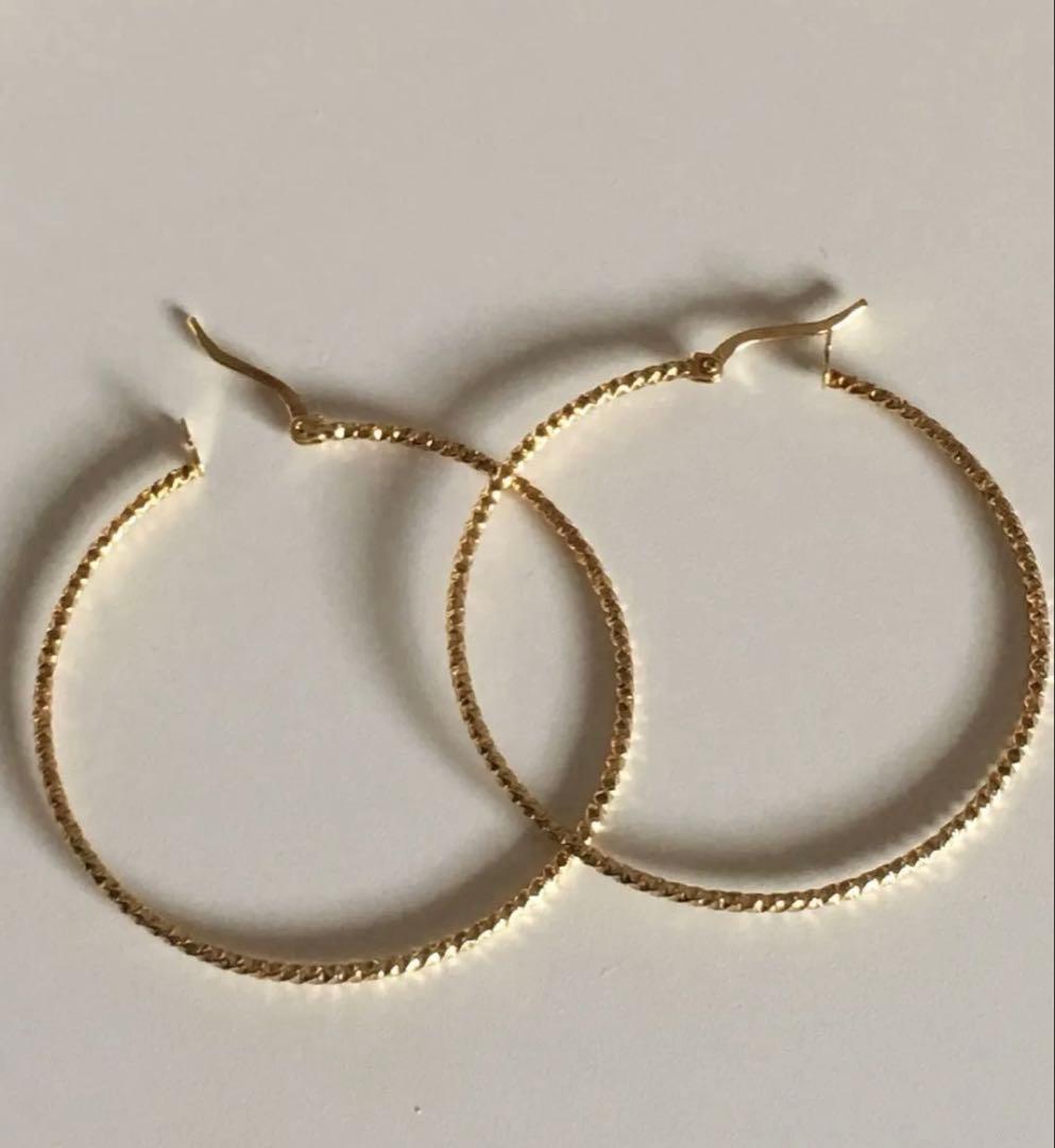 STAR JEWELRY スタージュエリー k18 フープピアス 40mm