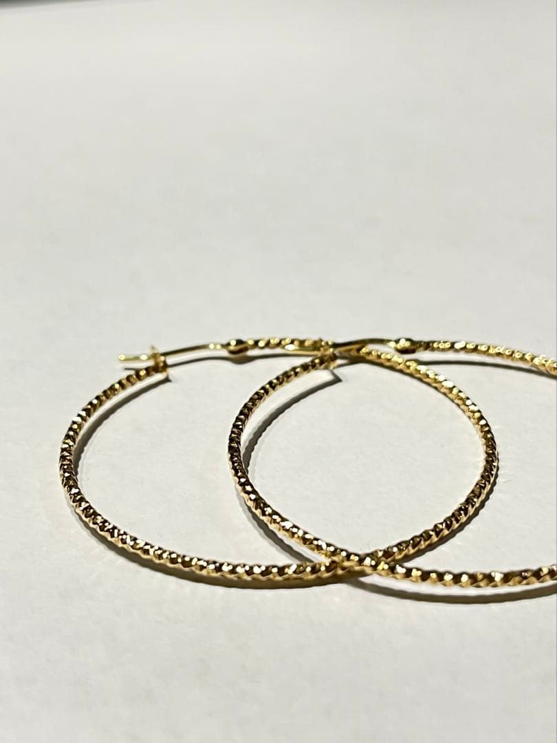 STAR JEWELRY スタージュエリー k18 フープピアス 40mm