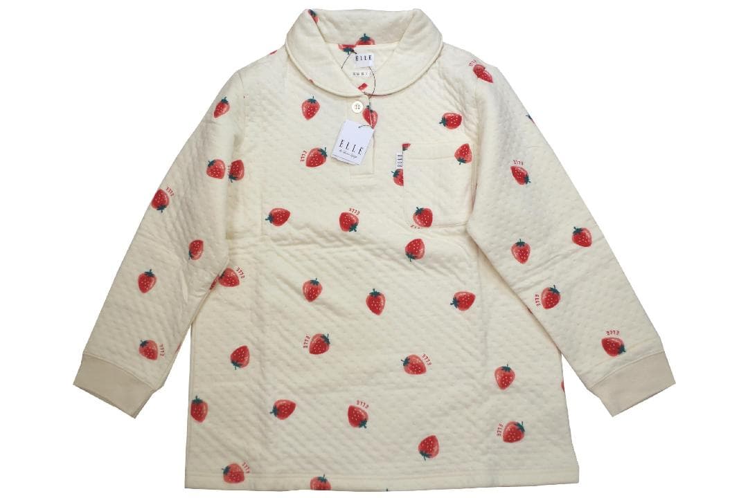 【新品】エルELLE　秋冬物あったかい中わた入りニットキルト パジャマ（M)