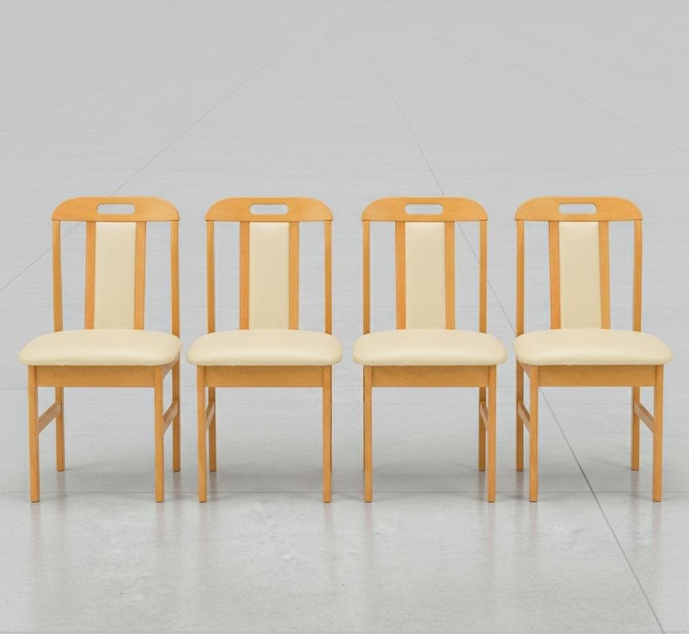 送料無料【新品】合皮張り ダイニングチェア 4脚セット