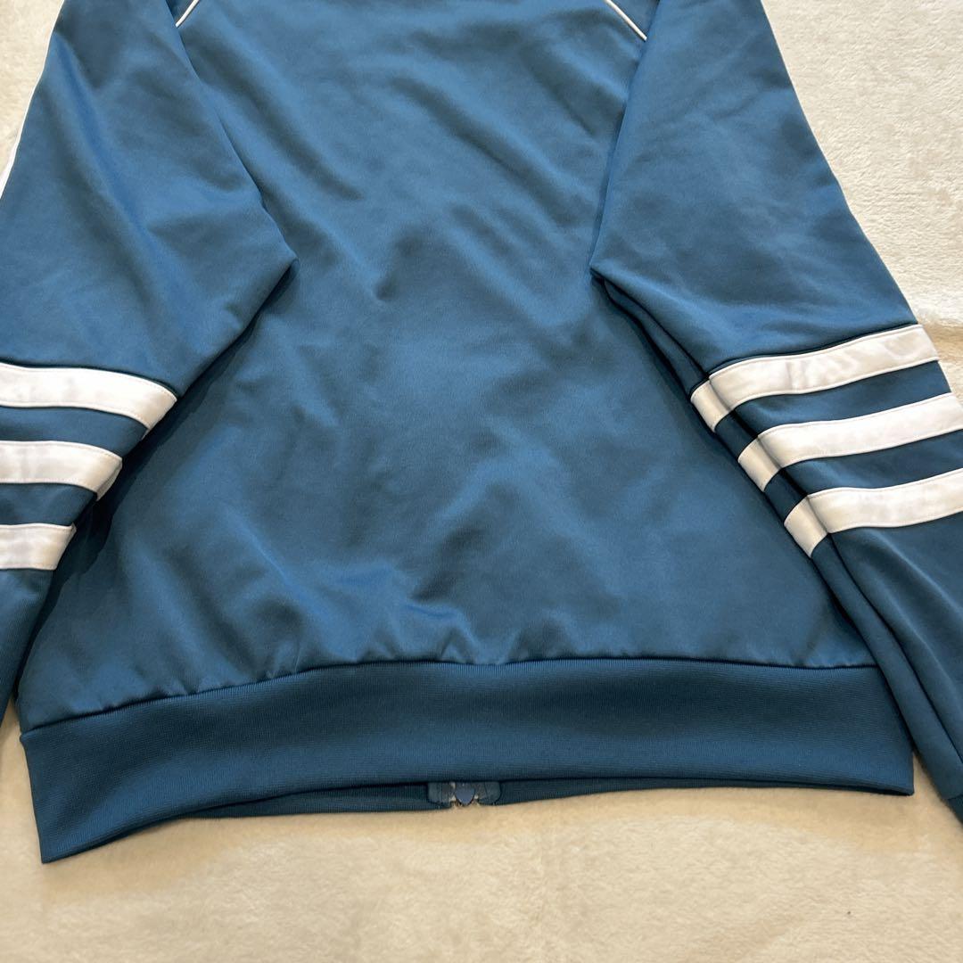 【美品】adidas　アディダス トラックジャケット　ターコイズブルー　XL