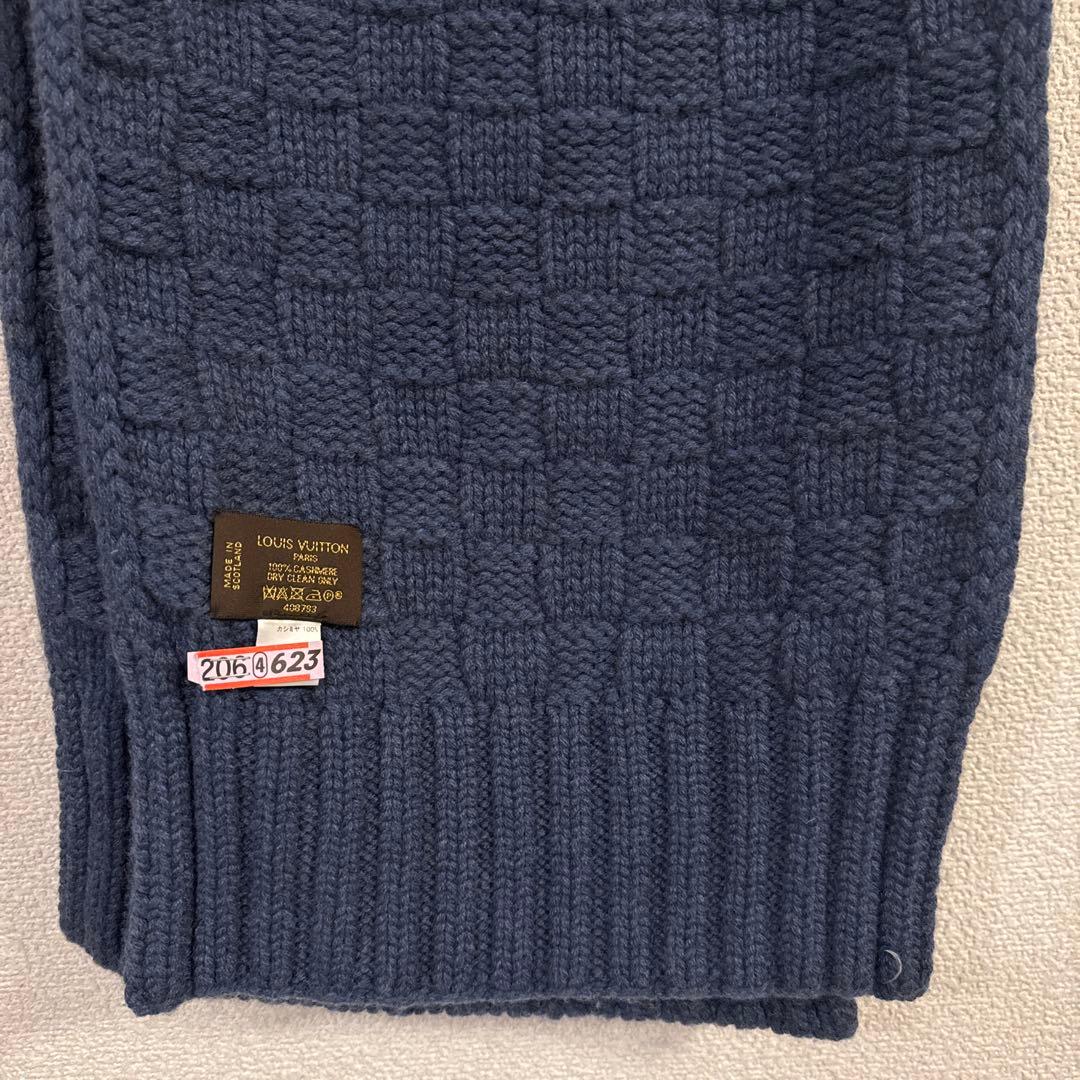LOUIS VUITTON ダークブルー カシミヤ マフラー