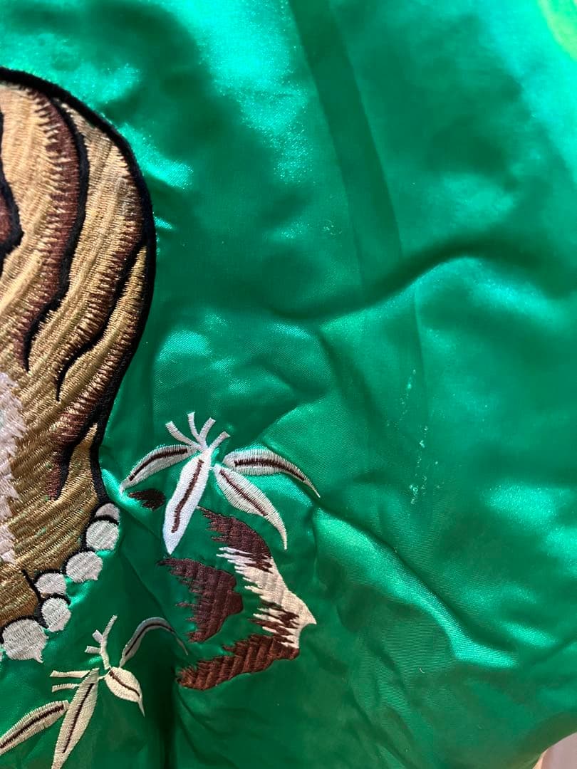 90s JUNGLE STORM 別珍 ベロア 両面 スカジャン 刺繍 鶴 虎