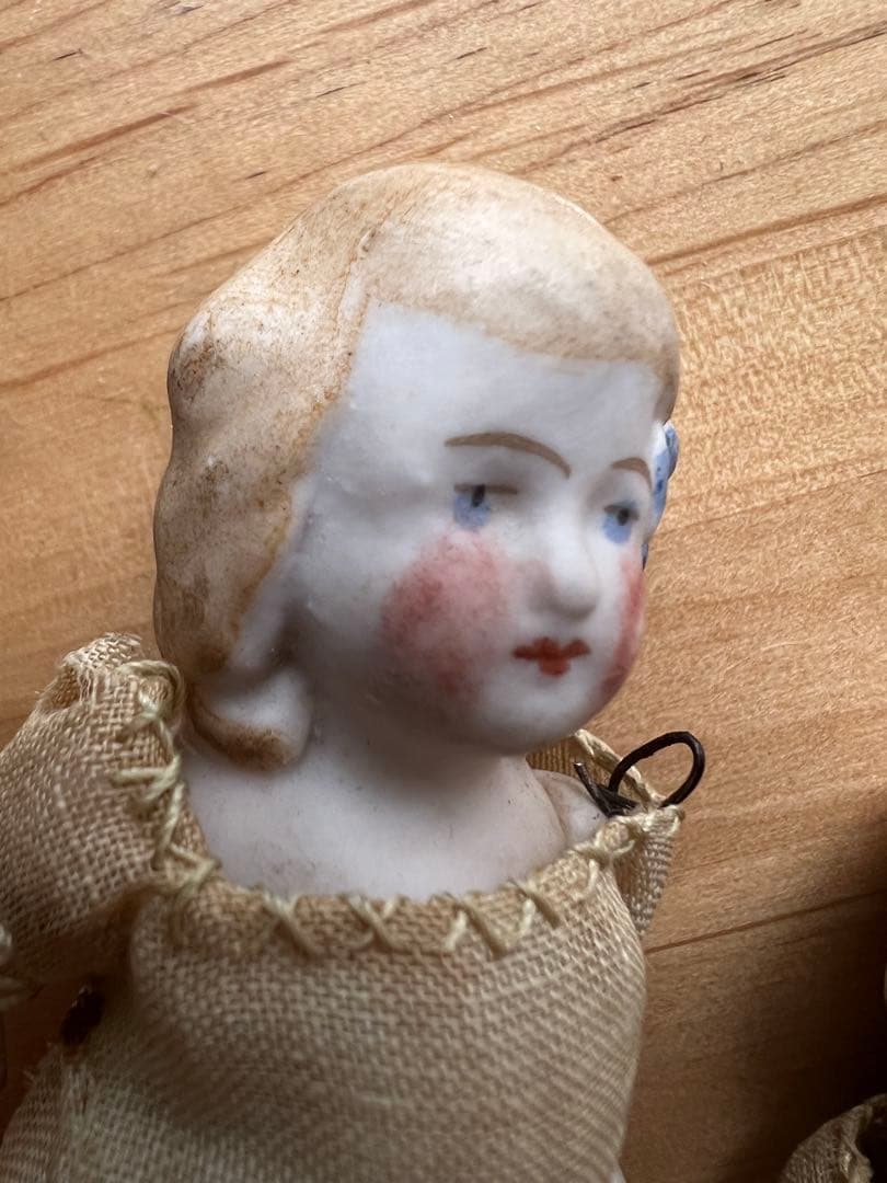 【アンティーク】ドイツ製オールビスクドール 9cm 2体セット