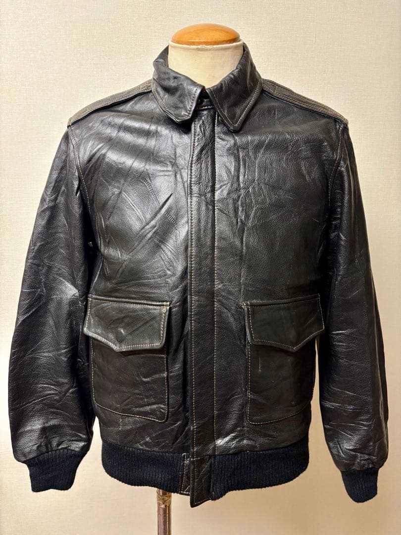 USA ビンテージ A-2 フライト ジャケット M 黒茶 xpv