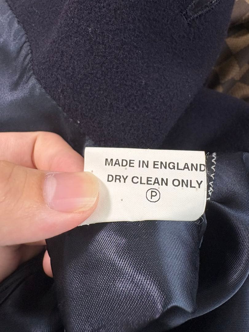 Burberrys イングランド製 カシミア ダブル チェスターコート 濃紺