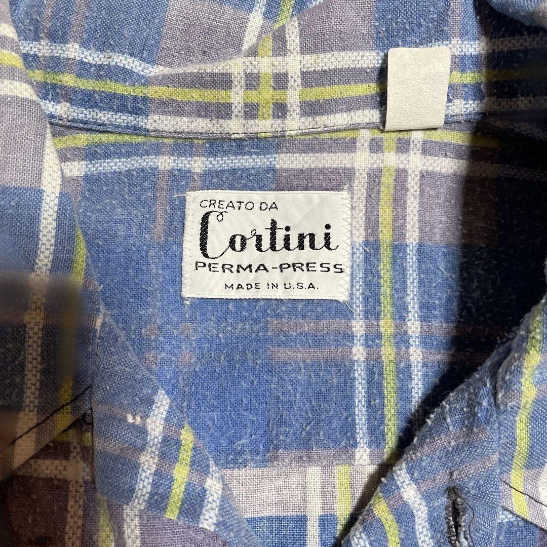 70sビンテージプリントネルシャツアメリカ製大きめサイズ